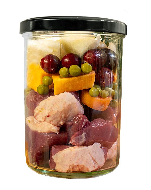 FIDELIS virta šviežia antiena su saldžiosiomis bulvėmis, kriaušėmis ir spanguolėmis, 400 g.