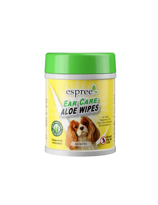 ESPREE Ear Care Aloe Wipes servetėlės šunų ausims valyti su alijošiumi 60vnt.