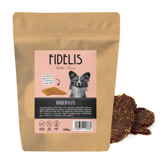FIDELIS Apvalūs paplotėliai šunims su jautiena, 100 g.